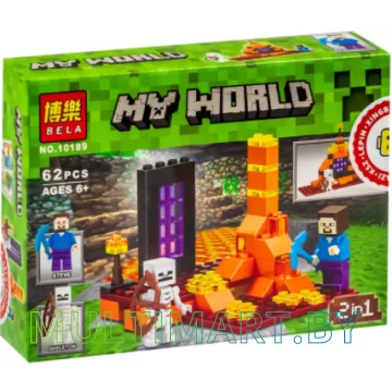 Конструктор Bela My World 10189 Стив против Скелета (61 деталь)